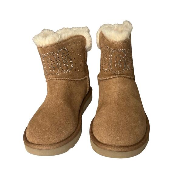 UGG Classic Gem Mini Boots In Chestnut Brown Women Size 5 - Picture 3 of 11